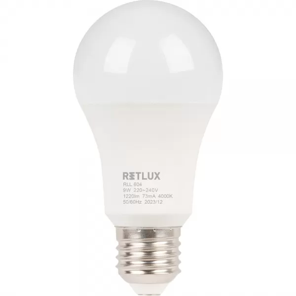 RLL 604 A60 E27 bulb 9W CW D RETLUX