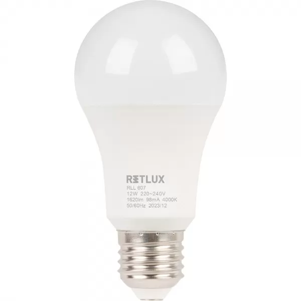 RLL 607 A60 E27 bulb 12W CW D RETLUX