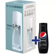 SodaStream TERRA White + Zdarma příchuť PEPSI ZERO