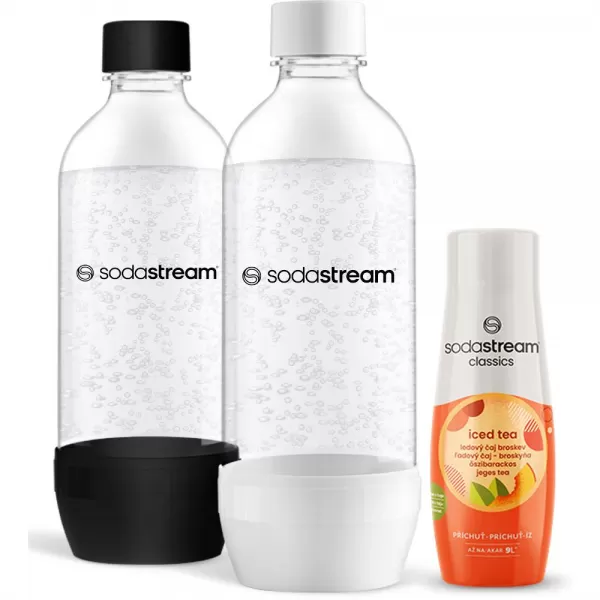 SODASTREAM Lahev JET 2x1l B&W + Ledový čaj Broskev 440ml