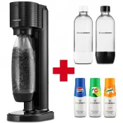 Vánoční set Gaia Black + 3 příchutě + lahve Jet Black&White SODASTREAM